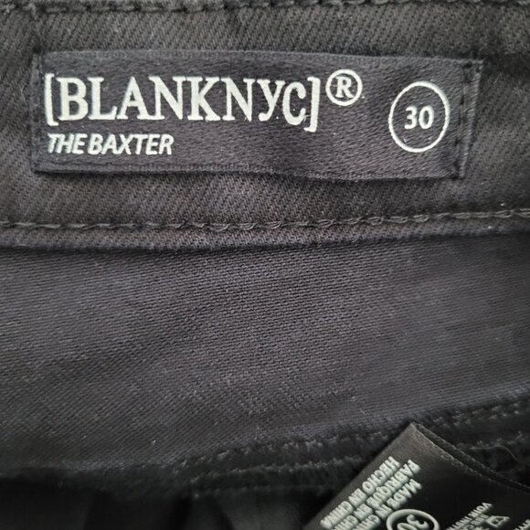 Blank NYC Coated Black Baxter Rib Cage Jeans Straight Leg - Picture 9 of 11